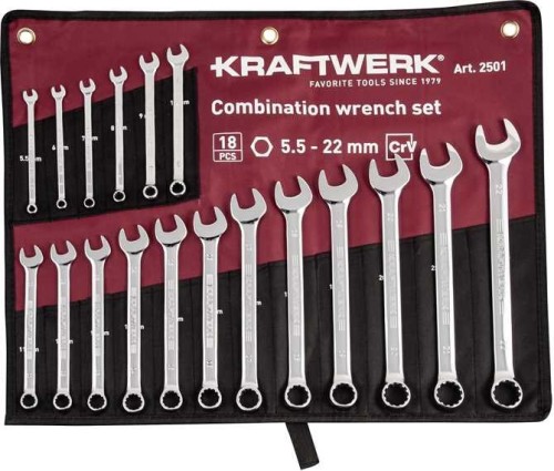 ZESTAW KLUCZY PŁASKO-OCZKOWYCH COMBI W ETUI 5.5-22