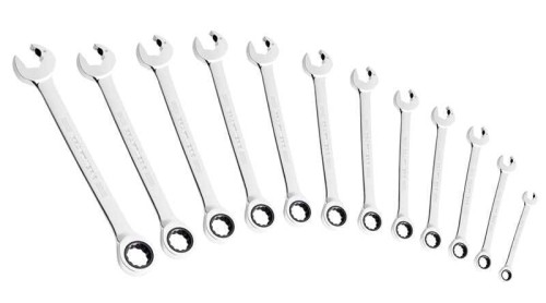 ZESTAW KLUCZY PŁASKO-ZAPADKOWYCH 8-19MM 12CZ.