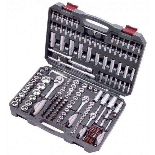 ZESTAW KLUCZY NASADOWYCH 1/4"+3/8"+1/2" 200 CZĘŚCI