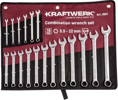 ZESTAW KLUCZY PŁASKO-OCZKOWYCH COMBI 5.5-22MM (18)