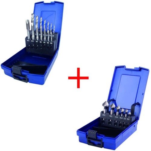 MULTI SET POGŁĘBIACZE+GWINTOWNIKI Z WIERTŁAMI HSS