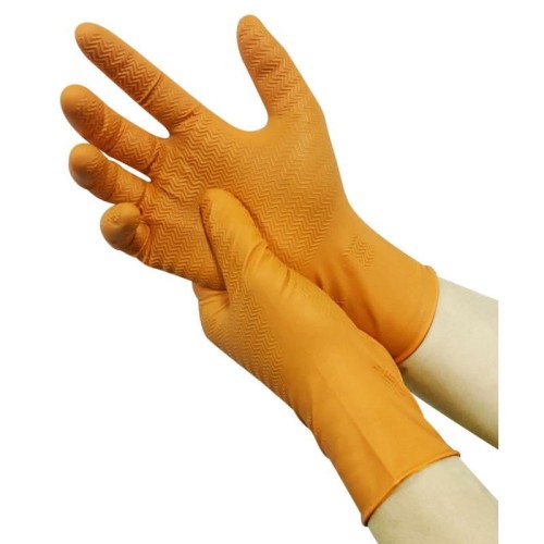 RĘKAWICE NITRYLOWE POMARAŃCZOWE GRIPPER XL (100)