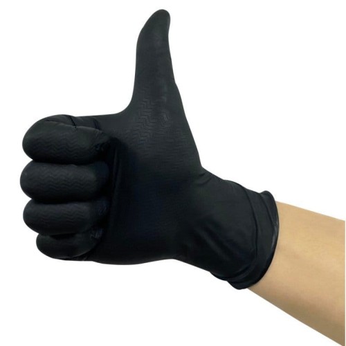 RĘKAWICE NITRYLOWE CZARNE GRIPPER L (100)