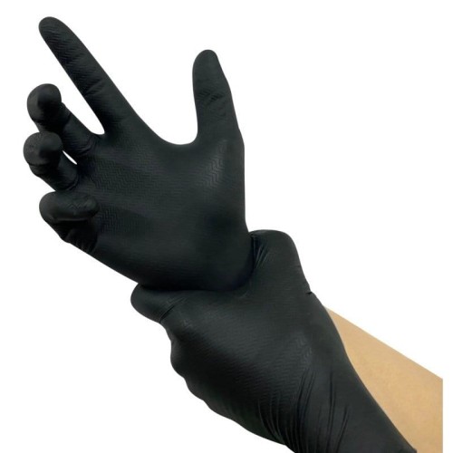 RĘKAWICE NITRYLOWE CZARNE GRIPPER XL (100)