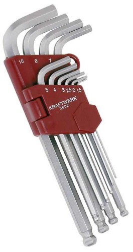 ZESTAW KLUCZY IMBUSOWYCH Z KULKĄ HEX 1.5-10