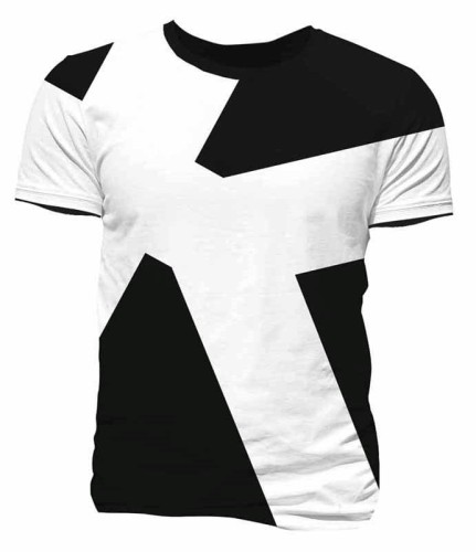 T-SHIRT CZARNO-BIAŁY L