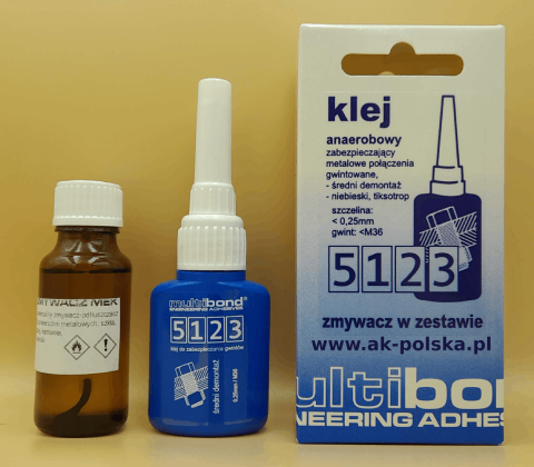 Klej do śrub, gwintów niebieski MULTIBOND-5123 średni demontaż