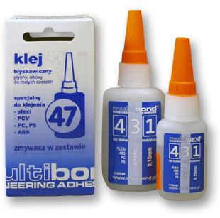Klej plexi, ABS, poliwęglanu, polistyrenu MULTIBOND-431